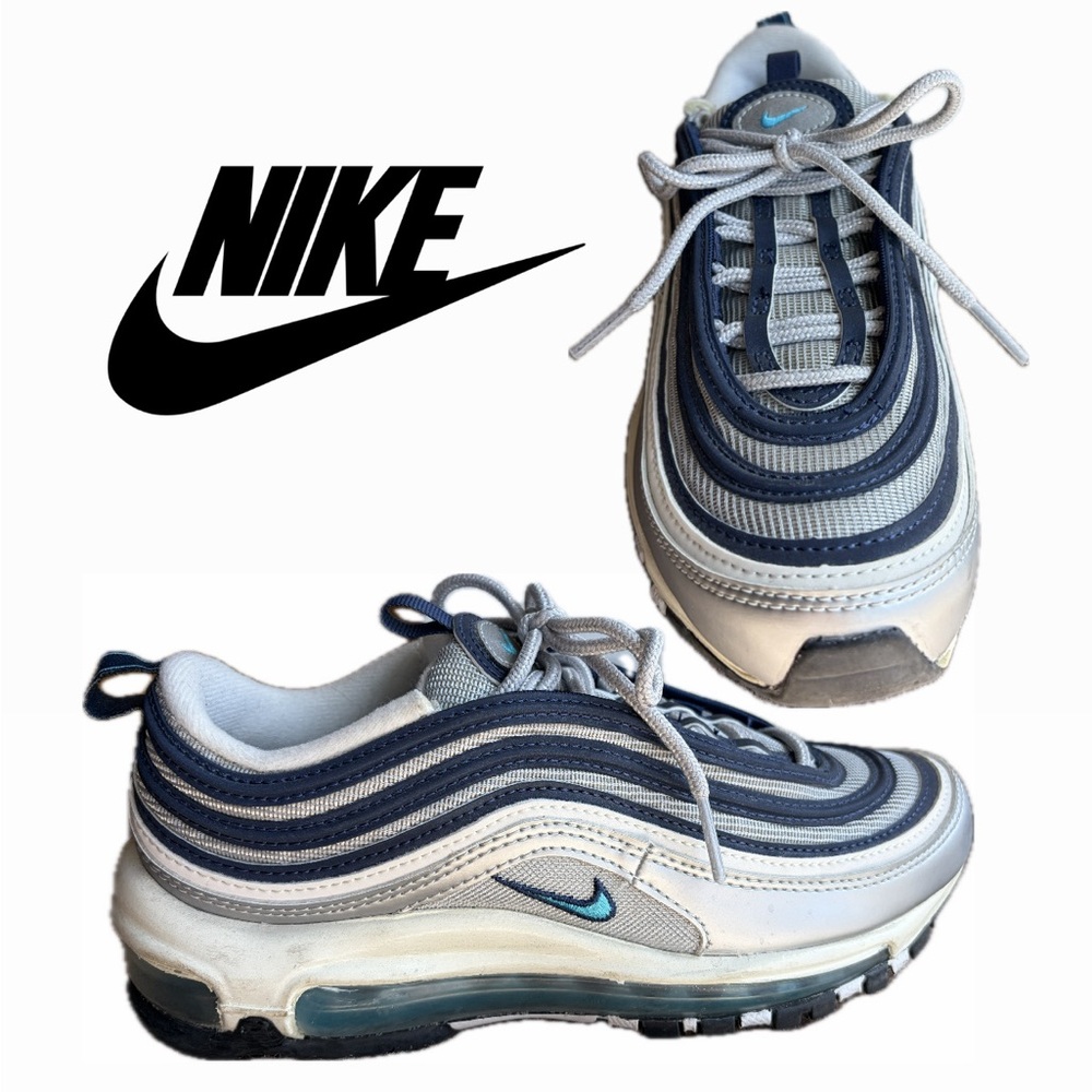 Nike Air Max 97 OG Metallic Silver Chlorine Blue 6.5 Womens Sneakers